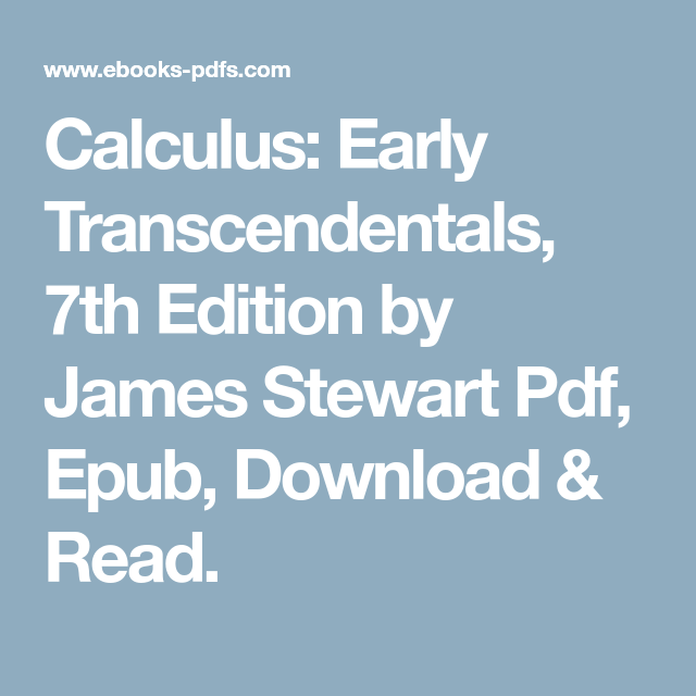 calculus transcendentals 7th edition pdf